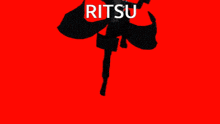 a drawing of a man with the name ritsu written on it