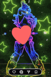 a drawing of a person with a red heart in front of their butt