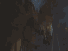 a person in a long coat is standing in the dark holding a sword .