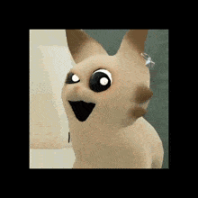a cartoon cat with a ring on its ear is looking at the camera .