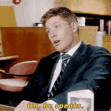 Dean Winchester Oh He Speaks GIF - Dean Winchester Oh He Speaks Supernatural GIFs