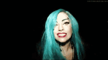 Lady Gaga Blue Hair GIF - Lady Gaga Blue Hair Lips GIFs