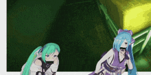 a pixel art of two anime characters with the word kill visible