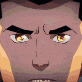 a close up of a cartoon character 's face with the word ahrl4ix on the bottom right