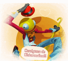 a cartoon character with the words candyman de diskomania