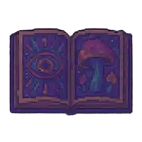 a book with a mushroom and an eye on the cover