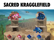 a video game with the words sacred krugglefield on the top