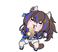 a cartoon of a girl drinking bubble tea