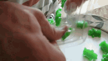 Cannabis Infused Green Gummy Bears GIF