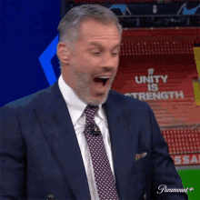 Laughing Jamie Carragher GIF - Laughing Jamie Carragher Uefa Champions League GIFs