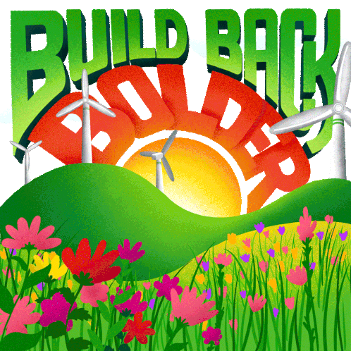 Build Back Bolder Wind Power Sticker - Build Back Bolder Wind Power Wind Energy Stickers