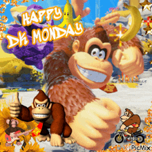 a picture of donkey kong giving a thumbs up and saying happy dr monday