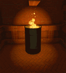garbage can fire flames