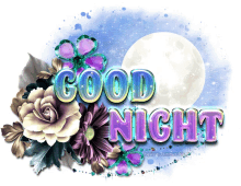 good night moon full moon flower sparkle