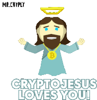 Cryply Btc Sticker - Cryply Btc Jesus Stickers