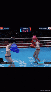 a woman in a bikini is boxing in a video game against young trigga95