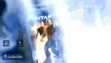 a blurred image of a person 's face with smoke coming out of it
