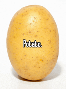 a potato has the word potato written on it