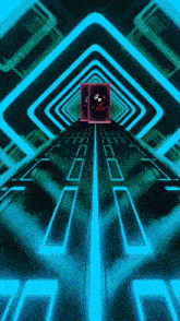 a computer generated image of a tunnel with a red square in the middle of it