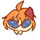 a pixel art drawing of a person wearing sunglasses and a red hat .