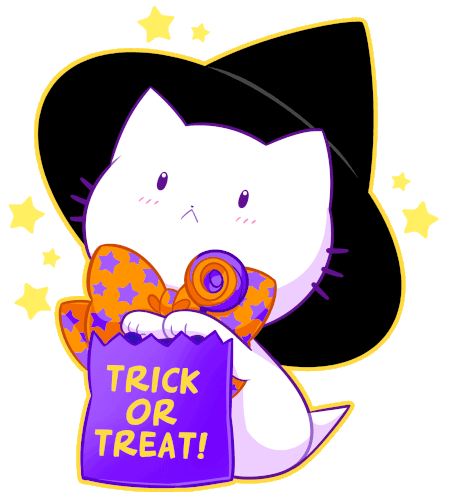 Cat Halloween Sticker - Cat Halloween Kitty Stickers