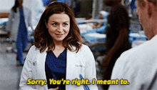 Greys Anatomy Amelia Shepherd GIF - Greys Anatomy Amelia Shepherd Sorry Youre Right GIFs