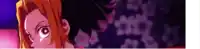 a close up of a cartoon character with a purple background .