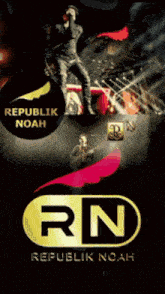 a poster for republik noah with a man singing