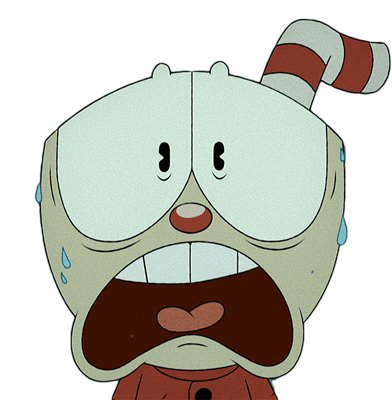 Nervous Cuphead Sticker - Nervous Cuphead The Cuphead Show Stickers
