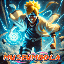 a poster with a cartoon character and the words museumbola on it