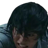 a close up of a person with wet hair