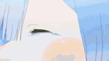 rem from re zero starting life in another world is wearing a maid outfit and smiling with her eyes closed .