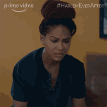a poster for harlem ever after shows a woman with dreadlocks in a bun
