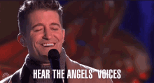 Hear The Angels Voices Matthew Morrison GIF - Hear The Angels Voices Matthew Morrison Rockefeller Christmas GIFs