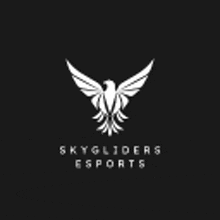 a logo for skygliders esports with a white bird on a black background .