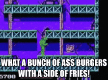 a video game with a bunch of ass burgers and a side of fries