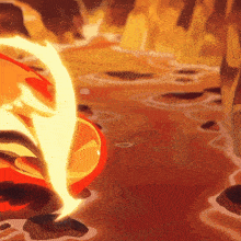 a painting of a flame coming out of the ground