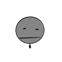 a black and white drawing of a smiley face with two eyes