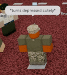 a man in a military uniform is talking to another man in a video game .