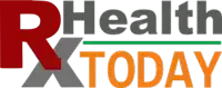 a logo for health rx today has a red r in the middle