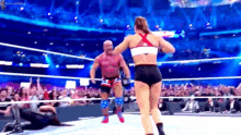 Kurt Angle Ronda Rousey GIF - Kurt Angle Ronda Rousey Hug GIFs