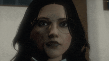 a close up of a woman 's face with glasses and a screen that says ' loading screen ' on it