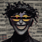 a drawing of a man wearing sunglasses and a black turtleneck