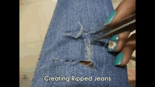 Distressing Your Jeans GIF