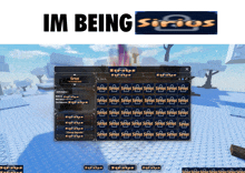 a screen shot of a video game with the words im being sirius above it