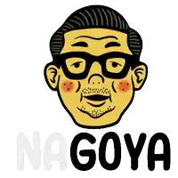 a cartoon of a man wearing glasses and the name nagoya