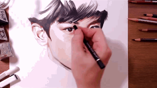How to draw Chanyoel EXO | kpop sketch | EXO Drawing step by step | Face  Drawing of a boy - YouTube