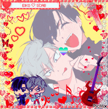 a picture of two boys with the name eiko scab on the top