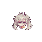 a pixel art of a girl wearing sunglasses and a star .
