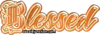 the word blessed is on a white background with dazzlejunction.com